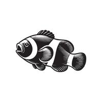 Joyful Clownfish Fish Illustration Design vector