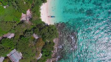 Aerial View of Phi Phi Island with Secluded Beach and Turquoise Waters video