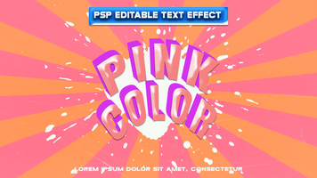 pink color text effect with a pink background psd