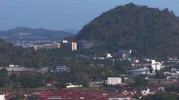 Aerial View of Phuket Island with Hills, Stadium, and Urban Areas video
