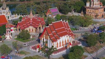 Aerial View of Wat Chalong Temple in Phuket, Thailand video