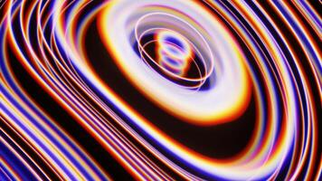Abstraction of rotation of multicolored neon distorted rings video