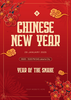 Chinese New Year Background With Pattern Poster Template Design psd