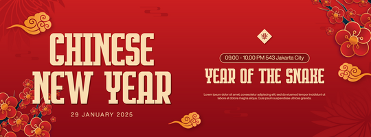 Chinese New Year Background With Pattern Social Media Cover Template Design psd