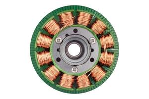 Top view of BLDC motor stator with copper windings photo