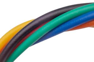 Macro view of colorful insulated wires photo
