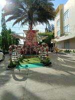 View of beautiful decoration at an entrance gate photo