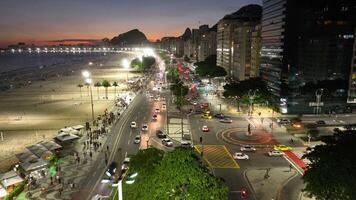 Sunset Beach at Copacabana Beach in Rio de Janeiro Brazil. video