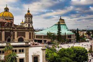 View of the Sanctuary of the Virgin of Guadalupe from Tepeyac Hill in Mexico City photo