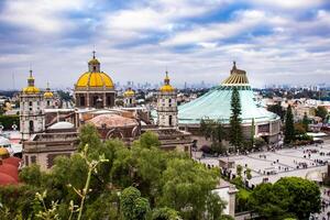 View of the Sanctuary of the Virgin of Guadalupe seen from Tepeyac Hill in Mexico City photo