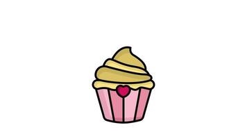 Cupcake animated icon. animated icon related to food, party. suitable for user interface, provide visual feedback and more. animation with transparent background video