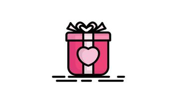 Gift box animated icon. animated icon related to gift, valentine, party. suitable for user interface, provide visual feedback and more. animation with transparent background video