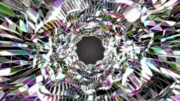 Animated Rotating 3D Geometric Mirror Shapes 04. 4K video