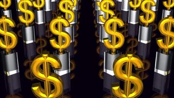 3D Golden Us Dollar Symbol Background video
