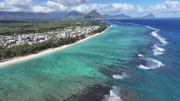 High Angle of Flic en Flac in Port Louis Mauritius Island in Mauritius . Landscape Mauritius Beach. video
