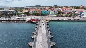 High Angle of Famous Catwalk in Punda Willemstad Curacao.. Sea Famous. video