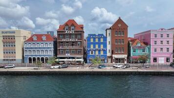 Amazing Colored Buildings in Punda Willemstad in Curacao.. Netherlands Skyline. video