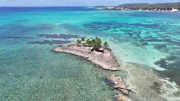 Above view of Rocky Cay at San Andres in Caribbean Island Colombia.. Sunlight Ocean. video