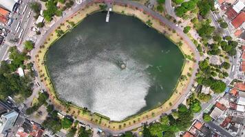 High Angle of Solon de Lucena Lake at Joao Pessoa Paraiba in Brazil.. Nature Waterfront. video