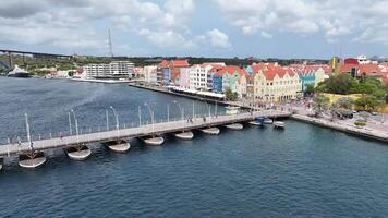 Awe Downtown Punda at Otrobanda in Willemstad Curacao . Architecture Vacation. video