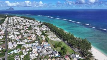 High Angle of Flic en Flac Beach in Port Louis Mauritius Island Mauritius. video