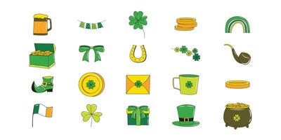 Hand Drawn Patrick's Day Element Set Illustration vector
