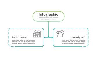 Infographic 2 options compare business data. Presentation, Report, Information and Strategy. vector