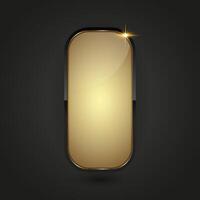 A Black and gradient Luxury button infographic design. A gold and black button option on isolated dark gradient background, a premium illustration template vector