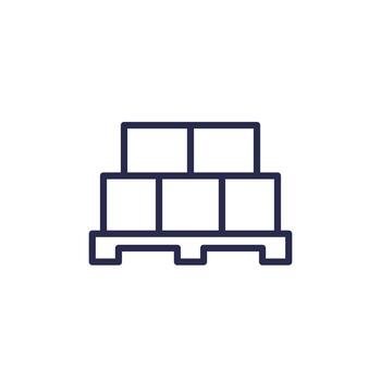 pallet with boxes line icon vector