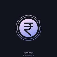indian rupee cashback icon with a gradient vector