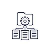 data management line icon, manage documents vector