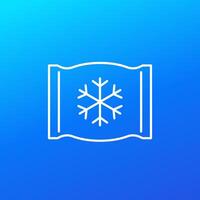frozen bag, ice pack line icon vector