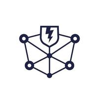 blockchain security vulnerabilities icon on white vector