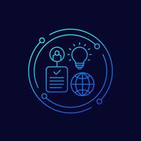 global patent icon in linear design vector