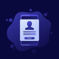Block User icon with a phone, design vector