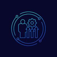labor efficiency icon, linear design vector