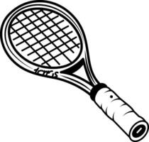 Tennis racket icon in hand drawn style vector