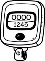 Pedometer icon in sketchy style vector