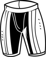 A sketchy style icon of compression shorts vector
