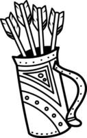 Quiver icon in hand drawn style vector