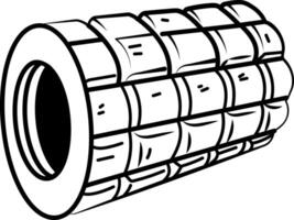 Foam roller icon in hand drawn style vector