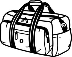 A sketchy icon of duffle bag vector