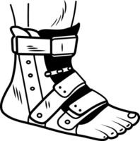 A sketchy style icon of ankle brace vector