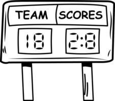 Match scoreboard icon in sketchy style vector