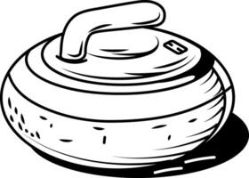 A sketchy style icon of curling stone vector