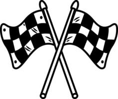 Racing flags icon in sketchy style vector