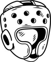 A sketchy icon of boxing helmet vector