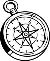 Compass icon in hand drawn style vector