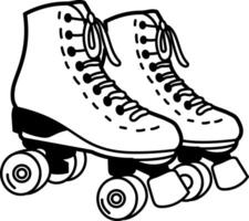 Roller skates icon in hand drawn style vector