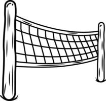 Volleyball net icon in sketchy style vector